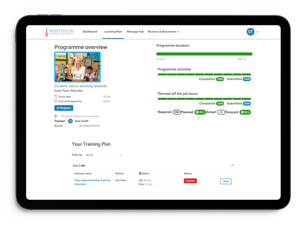 Montessori apprentice courses online mock